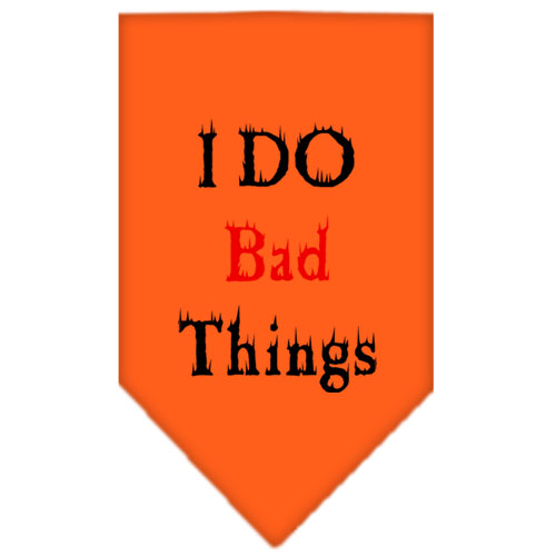 I Do Bad Things Screen Print Bandana Orange Large